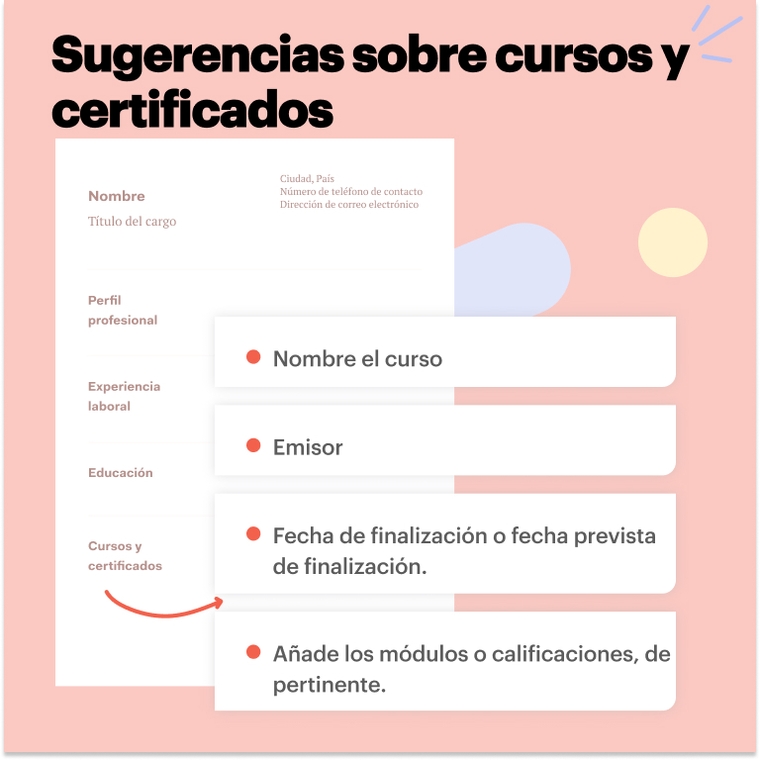 Sugerencias sobre cursos y cerficados Sugerencias sobre cursos y cerficados