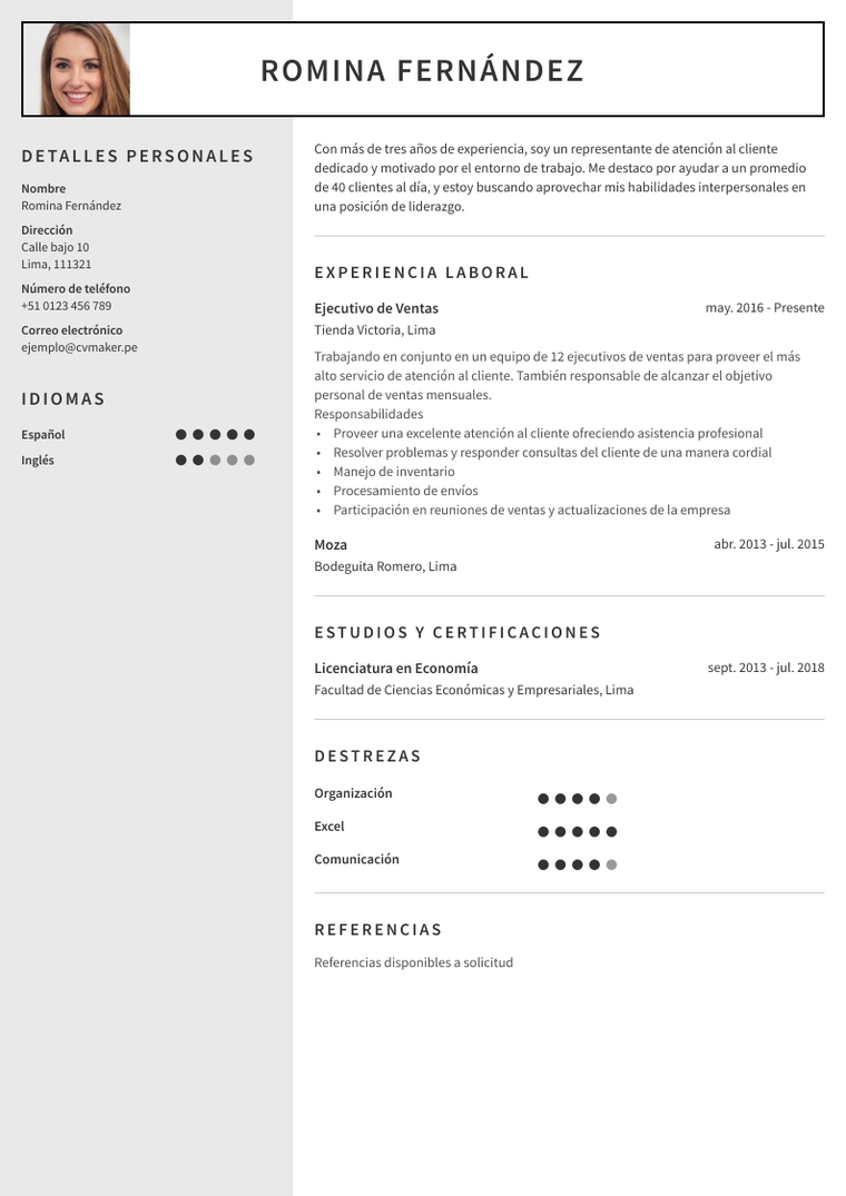 CV de ejecutivo de Ventas CV de ejecutivo de Ventas