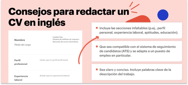 Consejos para redactar un CV en ingles